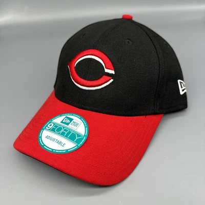 Gorra ajustable Cincinnati Reds New Era 9FORTY negra/roja con tirantes ¡NUEVA CON ETIQUETAS! Foto 1 de 4
