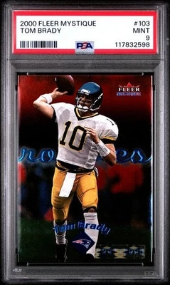 2000 FLEER MYSTIQUE #103 TOM BRADY ROOKIE RC 1287/2000 PSA 9 - Image 1 of 2