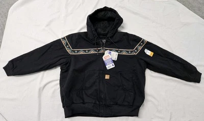 Carhartt 50 周年女式蒙大拿州阿兹特克夹克黑色 2XL 码 — 第 1/4 张图片