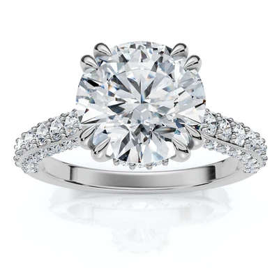 Certified 2 3/4Ct Diamond Engagement Ring 14k Gold Lab Grown - Image 1 of 4