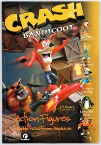 Print Ad 1998 Crash Bandicoot Action Figures Resaurus Original Promo Poster Art - Picture 1 of 4
