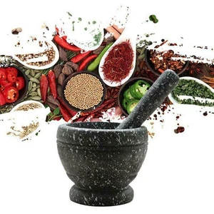 Mortar with pestle granite large spice crusher pepper mortar herb mortar - Picture 1 of 3