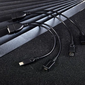 2 In 1 OTG Micro USB Host Power Y Splitter USB Adapter To Micro USB Ca;bl A1 - Picture 1 of 10