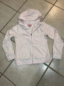Niñas Rosa Juicy Couture Velour Chaqueta "J" Cremallera Tirador, Estrás Osos Talla 6 - Imagen 1 de 9