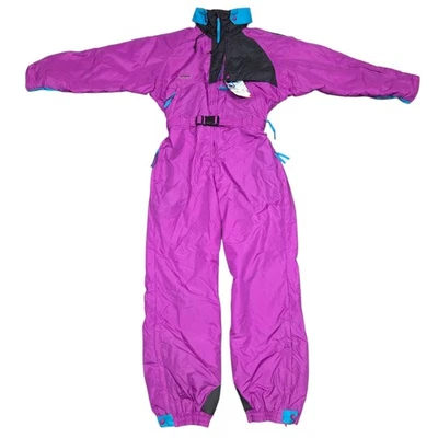 复古 2000 年代哥伦比亚雪地服女式大号连体紫色滑雪服雪地新品 — 第 1/4 张图片