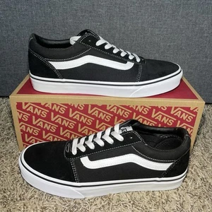 Vans Ward Low-Top White Mens Size 9 Sneakers Classic Suede Skate Shoes Black New - Picture 1 of 7