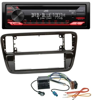 JVC CD DAB USB Bluetooth MP3 Autoradio für VW Up AA AAN 2011-2016 piano black - Bild 1 von 4