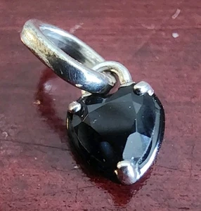 PANDORA S 925 ALE STERLING SILVER ME BLACK CHAKRA HEART CHARM - Picture 1 of 9