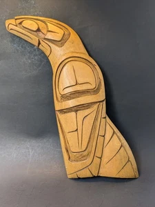 Glen Edwards Squamish Indigenous Eagle Wood Carving Wall Plaque Coast Salish - Bild 1 von 6