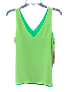 Lilly Pulitzer Florin Top Womens S Green Reversible Two Tone Tank Resort Lounge - Picture 1 of 4