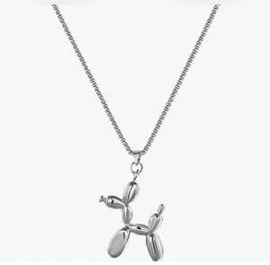 Silver Balloon Animal Dog Pendant Necklace BNIB Adjustable - Picture 1 of 7