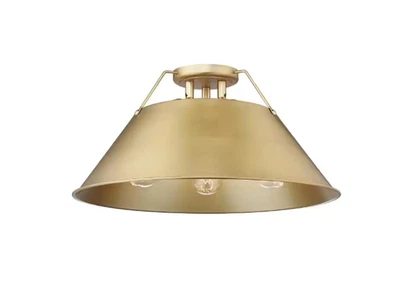 Orwell 18.75 in. 3-Light Brushed Champagne Bronze Flush Mount Golden Lighting - Image 1 of 3