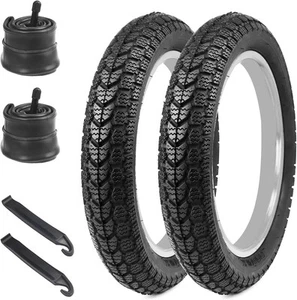 14 Inch E-Bike Tire Kids Bike 2 Pack 14 Inch/ 2 Tires + 2 Tubes/ Black - Picture 1 of 7