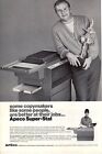 1968 Vintage Print Ad Apeco Super Stat Copier Arnold Palmer Golf Trophy Golpher