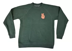 Neff Mens Moss Green Heather Logo Crew Shirt Fleece Neff HDWR Sweatshirt NWT M - Picture 1 of 2