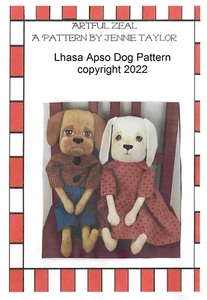 Buy 2 Get the 3rd FREE, PATTERN, Primitive Folk Art Doll, Lhasa Apso Dog - Picture 1 of 2