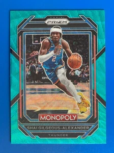 2022-23 Panini Prizm Monopoly Card #62 Shai Gilgeous-Alexander Teal Wave Thunder - Picture 1 of 4
