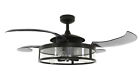 Ceiling Fan with Light and Remote Control Fanaway Classic Black 122 CM