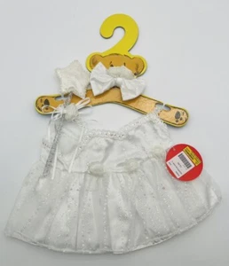 VESTIDO DE BAILARINA DE PELUCHE BUILD-A-BEAR BLANCO CIRUELA DE AZÚCAR de encaje, perlas - Imagen 1 de 5