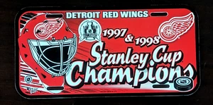 Vintage 1997/98 Detroit Red Wings Stanley Cup Champions Souvenir License Plate - Picture 1 of 7
