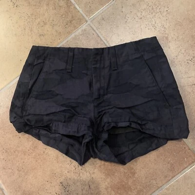 Pantalones Cortos Rag & Bone Portobello Camuflados Negros Talla 24 Mujer’s Sarga 100% Algodón Foto 1 de 4
