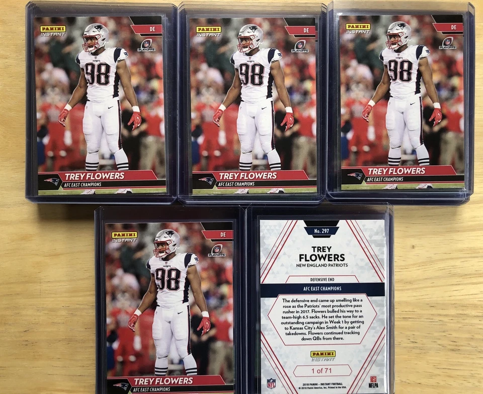 (5) 2017 PANINI INSTANT AFC EAST CHAMPS TREY FLOWERS CARD 1 Of 71 - Image 1 of 1