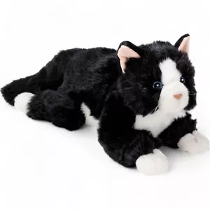 Carl Dick Katze liegend schwarz-weiß, ca. 30cm 3558 Kuscheltier, Plüschtier - Bild 1 von 6
