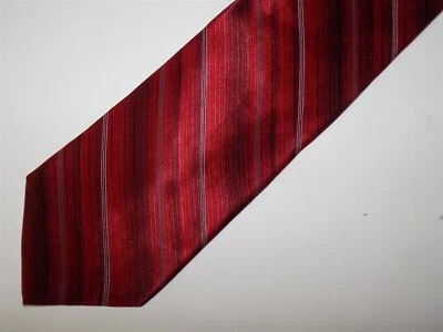 Corbata de seda PURITAN Borgoña a rayas 56" x 3 3/4" Foto 1 de 2