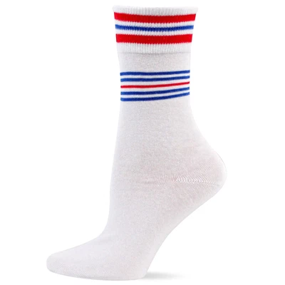 Calcetín deportivo a rayas Hot Sox ESF16164, rayas blancas/rojas azules talla 9-11 Foto 1 de 3