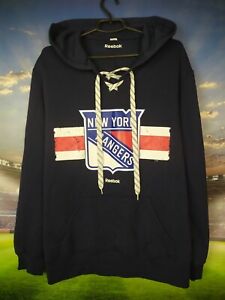 New York Rangers Jacket With Hood Hoodie Reebok Mens Size L
