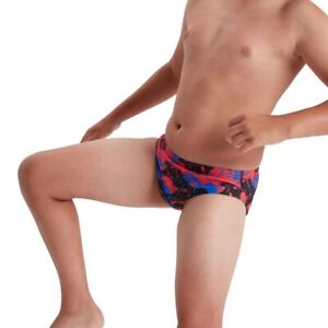 Speedo Mosh Pit Allover 6.5cm Junior Boy's Swimming Brief - Red