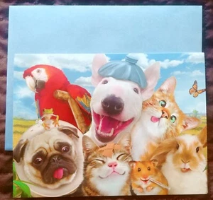 "Sick Care Animals", (1) Leanin Tree Get Well Card, New With (1) Envelope - Picture 1 of 5