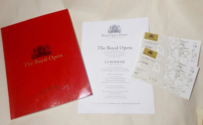 The Royal Opera: La Boheme Programme Book Two Tickets & Bookmark 19 Sept 1996 - Image 1 of 4
