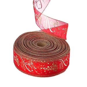 2 Rollen 400 x 6,3 cm rotes Weihnachts-Satinband, Weihnachts-Seidenband, - Bild 1 von 12