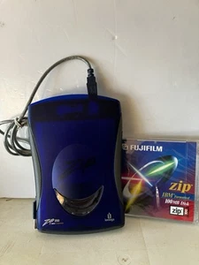iOmega Zip 250 Z250USBPCM USB External Disk Drive Blue Gray Portable EUC & Disc - Picture 1 of 2