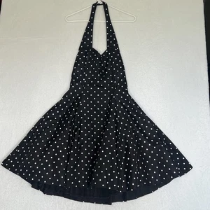 Vestido midi retro de tul halter a lunares negro para mujer talla 11 - Imagen 1 de 6