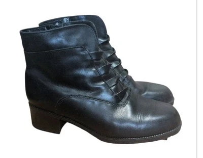 Botines Naturalizador Vintage Para Mujer 9 Cuero Negro Piel Sintética Forrados Cremallera Foto 1 de 4