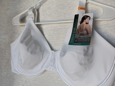 Vanity Fair Bra 40DD Full Figure Beauty Back Minimizer Underwire 76080 White  - Image 1 of 4