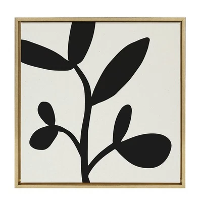 Sylvie Modern Botanical Neutral Abstract 2 Framed Canvas Wall Art by The Crea... - Image 1 of 4