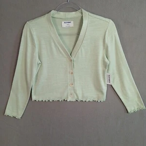 Old Navy Cropped Button-Front Cardigan Sweater Girl's Size L 10-12 Ambrosia NWT - Picture 1 of 12