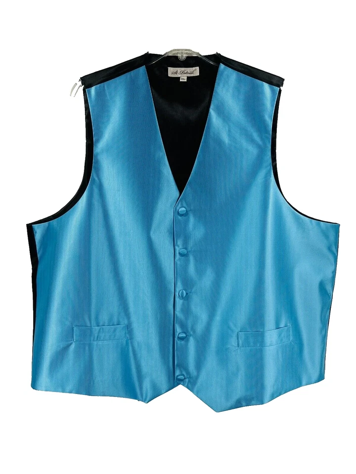 St. Patrick Men's Turquoise Vest 5 Buttons Front Pockets Polyester Sizes 2XL-3XL - Image 1 of 4