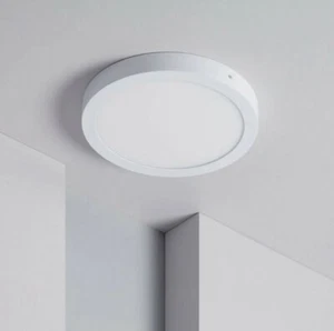 PLAFONIERA TONDA 6W 12W 18W 24W MONTAGGIO ESTERNO CCT TONDA CORNICE BIANCO - Foto 1 di 5