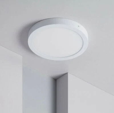 PLAFONIERA TONDA 6W 12W 18W 24W MONTAGGIO ESTERNO CCT TONDA CORNICE BIANCO - Immagine 1 di 4