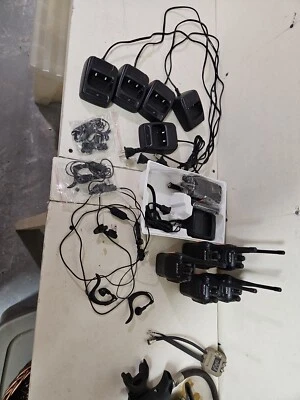 Arcshell  Two Way Radios, earbuds, and Chargers, 5 Used 1 New, CamBin - Image 1 of 4