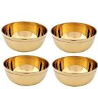 Beautiful 4 Brass Bowls Religious Navratras Bhai Dooj Tika India Hindu Temple