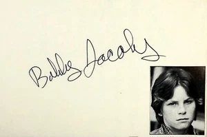 BOBBY JACOBY Aka Robert Jayne Signed Autographed 4x6 INDEX CARD  TREMORS  Age 12 - Picture 1 of 6