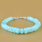 STYLISH 158.70 CTS NATURAL RICH BLUE CHALCEDONY UNTREATED ROUND BEADS BRACELET