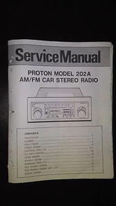 Proton 202a service manual repair original car radio stereo cassette tape player - Picture 1 of 1
