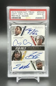 2015 National Treasures Tyler Lockett Pen Pals Quad Auto Rookie Rc PSA 10 Pop 2 - Picture 1 of 2