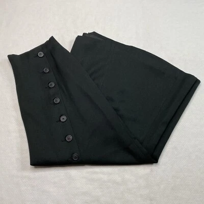 First Issue 女式裙 8 码黑色长纽扣前衬里弹力复古 — 第 1/4 张图片